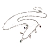 Brass Micro Pave Cubic Zirconia Teardrop Pendant Necklaces NJEW-B157-11P-4