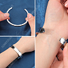 2Pcs 2 Styles C-Shaped 201 Stainless Steel Grooved Cuff Bangles STAS-SC0008-02-3