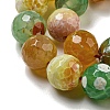 Faceted Natural Fire Crackle Agate Beads Strands G-F447-12mm-M01-4