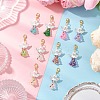 Christmas Tree Angel Glass Pendant Decorations HJEW-JM04346-1