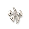 Brass Micro Pave Cubic Zirconia Charms KK-P295-43P-1