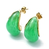 Ion Plating(IP) Golden 304 Stainless Steel Teardrop Stud Earrings EJEW-G375-17G-02-1