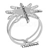 Stylish Sun Shape 304 Stainless Steel Cuff Adjustable Ring for Women DD6056-1-1