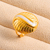 Adjustable Stainless Steel with Enamel Open Cuff Rings for Women BT9322-4-1