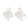Brass Micro Pave Clear Cubic Zirconia Pendants KK-B172-05S-1