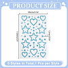 6Pcs 6 Colors Self Adhesive Acrylic Rhinestone Face Gems Stickers AJEW-HY0002-80-4