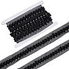 1.9 Yards Grenadine Mesh Lace Trim with Resin Beads and Rhinestone OCOR-FG0002-98A-1
