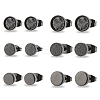 2 Pairs 2 Size 304 Stainless Steel Flat Round Stud Earrings for Men Women EJEW-AN0003-41-1