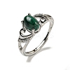 Oval Natural Malachite Adjustable Rings RJEW-Q818-01P-07B-2