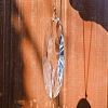Oval K9 Glass Flower Suncatchers for Garden Outdoor Hanging Decorations PW-WG54667-01-3