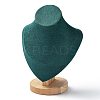 Velvet Bust Necklace Display Stands with Wooden Base LS-ODIS-Q041-02A-01-2