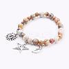 Natural Crazy Agate Charm Bracelets BJEW-JB03349-03-1