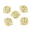 Brass Micro Pave Colorful Cubic Zirconia Connector Charms KK-E068-VB039-2