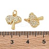 Brass Micro Pave Clear Cubic Zirconia Charms CU-CBAF0F8-15G-3