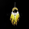 Iron Woven Web/Net with Feather Pendant Decorations AJEW-B017-12-5