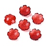 Transparent Spray Paint Glass Bead Caps GLAA-H035-04B-1