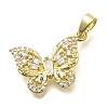 Rack Plating Brass Micro Pave Clear Cubic Zirconia Pendants KK-M309-16G-05-1
