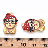 Printed Light Gold Tone Alloy Pendants LS-ENAM-N056-208G-3