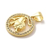 Zodiac Theme Brass Micro Pave Cubic Zirconia Pendants KK-M273-05D-G-2