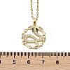 Brass Micro Pave Clear Cubic Zirconia Ring with Snake Pendants Necklaces LS-NJEW-K280-03A-G-3