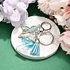 26Pcs Transparent Epoxy Resin & Transparent Acrylic & Faux Suede Tassel Keychain KEYC-JKC01202-26-1