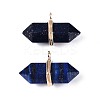 Natural Lapis Lazuli Double Terminal Pointed Pendants G-N345-09E-1