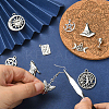 100Pcs 10 Styles Witch Hat & Fertility & Goblets Goddess Tibetan Style Alloy Pendants TIBEP-CJ0002-86-3