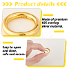 1Pc 925 Sterling Silver Spring Gate Rings STER-GA0001-36-3