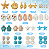 DIY Ocean Theme Synthetic Turquoise & Natural Cowrie Shell & Alloy Jewelry Making Findings Beads Kits DIY-SC0027-45-2