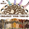 16-Position Wood Embroidery Thread Storage Trays TOOL-WH0056-032-5