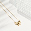 Ion Plating(IP) 304 Stainless Steel Bowknot Pendant Cable Chain Necklaces for Women NJEW-P320-12B-G-3