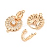 SHEGRACE Brass Micro Pave Clear Cubic Zirconia Fold Over Clasps XGRQ5K449-841G-2