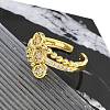 Brass Micro Pave Clear Cubic Zirconia Cuff Rings RJEW-M029-02G-5