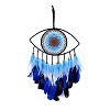 Handmade Evil Eye Woven Net/Web with Feather Wall Hanging Decoration LS-HJEW-K035-07-2