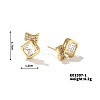 Shiny Copper Earrings with Zircon Stones JG9424-2-1