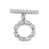 Brass Pave Clear Cubic Zirconia Toggle Clasps KK-P234-83P-4