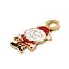 Christmas 304 Stainless Steel Enamel Pendants STAS-I356-02G-01-2