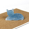 Natural Aquamarine Cat Display Decorations WG85528-02-1