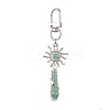 Copper Wire Wrapped Natural Gemstone Pointed Bullet Pendant Decorations HJEW-JM03103-6