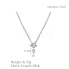 Minimalist Imitation Pearl Rice Pendant Stainless Steel PaPerclip Chain Necklaces for Everyday Women's Wear LS-OX8079-1-2