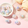5Pcs Handmade Luminous Polymer Clay Rhinestone Fancy Beads CLAY-YW0002-51-5