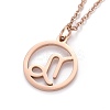 304 Stainless Steel Pendant Necklaces NJEW-Z004-01RG-3