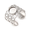 304 Stainless Steel Cable Chain Cuff Ring Components SA-CBA94B1-01P-01-1