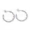 Tarnish Resistant 201 Stainless Steel Wave C-shape Stud Earrings with 304 Stainless Steel Pins EJEW-G298-03P-1