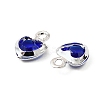 Heart Brass Glass Charms KK-S385-01S-05-2