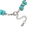 Dyed Synthetic Turquoise Starfish & Chip Beaded Anklets with 304 Stainless Steel End Chains AJEW-AN00733-02-5