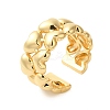 Heart Double Layer Brass Open Cuff Rings for Women RJEW-A046-02G-1