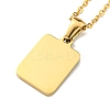 Ion Plating(IP) Rectangle with Initial Letter 304 Stainless Steel Pendant Necklace NJEW-R265-04G-X-2
