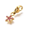 Star 304 Stainless Steel Rhinestone Pendants Decoration STAS-R159-57G-05-2