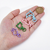 32Pcs 4 Styles Zinc Alloy Enamel Swivel Clasps FIND-HS0002-01-3